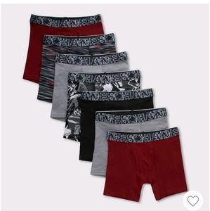 NWT 7 Hanes boys boxer brief, L, red gray color